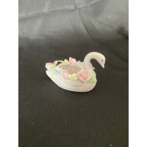 Vintage Ardalt Swan Pincushion Holder Pastel Ceramic Japan No Cushion